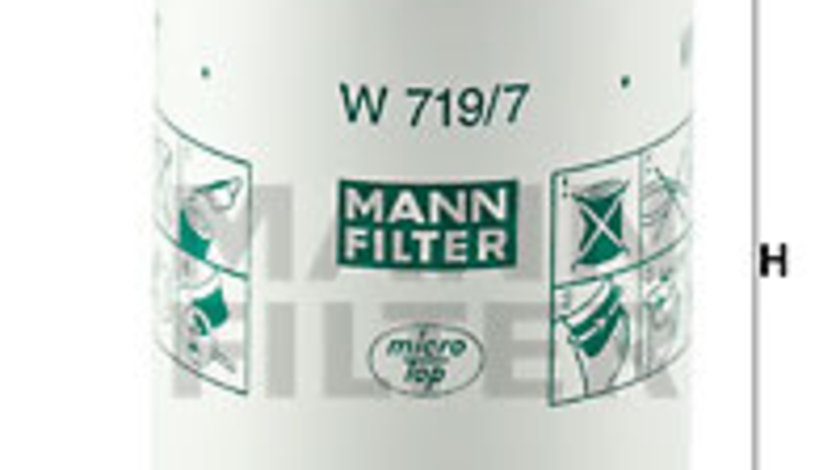 Filtru ulei (W7197 MANN-FILTER) DAIMLER,JAGUAR