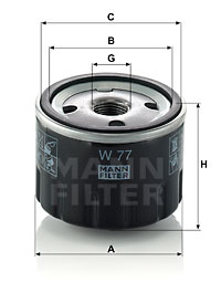 Filtru ulei (W77 MANN-FILTER) ALPINE,FIAT,MASERATI,RENAULT