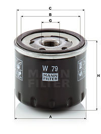 Filtru ulei (W79 MANN-FILTER) ALFA ROMEO,DACIA,FIAT,JEEP,NISSAN,OPEL,RENAULT,SMART,SUZUKI,VAUXHALL