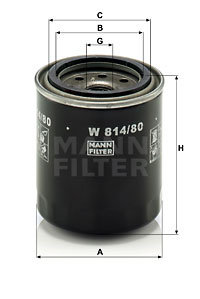 Filtru ulei (W81480 MANN-FILTER) AIXAM,HOLDEN,HYUNDAI,ISUZU,KIA,OPEL,ROVER