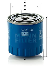 Filtru ulei (W8153 MANN-FILTER) Citroen,LANCIA,PEUGEOT,RENAULT,TALBOT