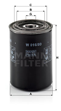 Filtru ulei (W81680 MANN-FILTER) DAIHATSU,MITSUBISHI