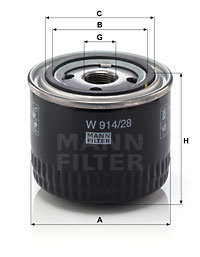 Filtru ulei (W91428 MANN-FILTER) Citroen,FIAT,IVECO,KARSAN,UAZ,YAMAHA MOTORCYCLES