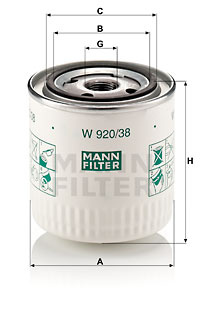 Filtru ulei (W92038 MANN-FILTER) VOLVO