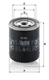 Filtru ulei (W930 MANN-FILTER) FENDT,GLAS,LANCIA