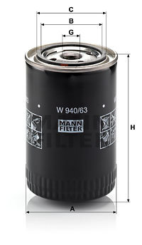 Filtru ulei (W94063 MANN-FILTER) LANDINI,NEW HOLLAND