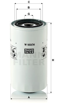 Filtru ulei (W95036 MANN-FILTER) IVECO