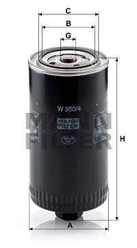 Filtru ulei (W9504 MANN-FILTER) VOLVO,VW