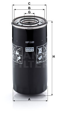 Filtru ulei (WP1169 MANN-FILTER) ASTRA,FIAT,IRISBUS,IVECO,MAN