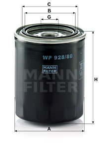 Filtru ulei (WP92880 MANN-FILTER) FORD,FORD AUSTRALIA,MAZDA,METROCAB,TOYOTA,VW