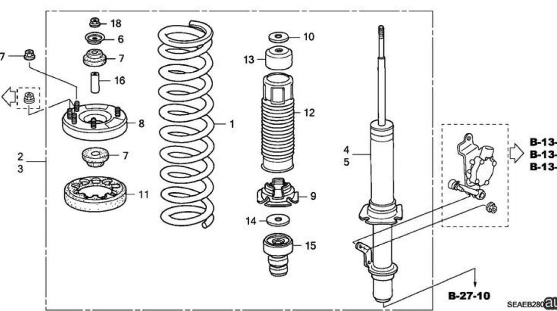 Flansa amortizor telescop fata Honda Accord (poz.8) HONDA OE 51675SDAA01