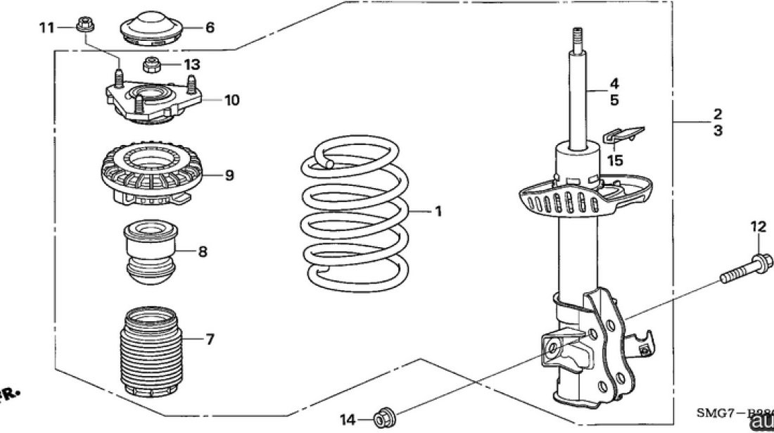 Flansa amortizor telescop punte fata cu rulment Honda Civic VIII (poz.10) MONROE 51920SMGE01