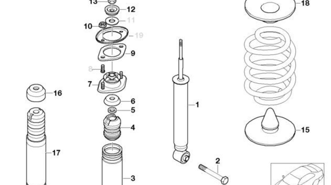 Flansa amortizor telescop punte spate BMW seria 3 E46 (poz.7) SACHS 33521092362