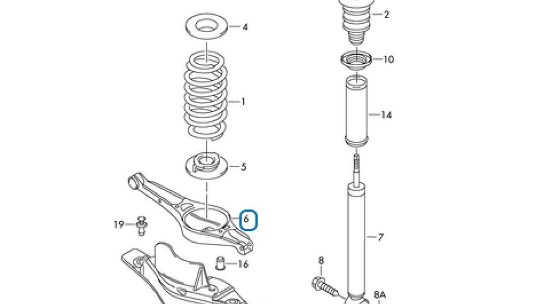 Flansa amortizor telescop punte spate Vw Passat 3C2 SACHS 802339