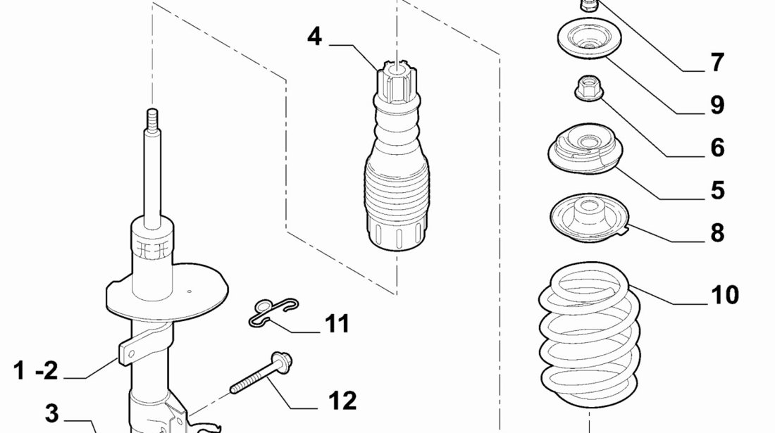 Flansa amortizor telescop+rulment fata Fiat 500 SACHS 51 807 101