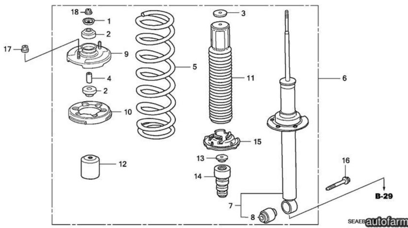 Flansa amortizor telescop spate Honda Accord VIII (poz.9) HONDA OE 52675S84A01