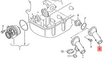 Flansa termostat 03G121121C Audi A4 B8 2.0 TDI CAG...