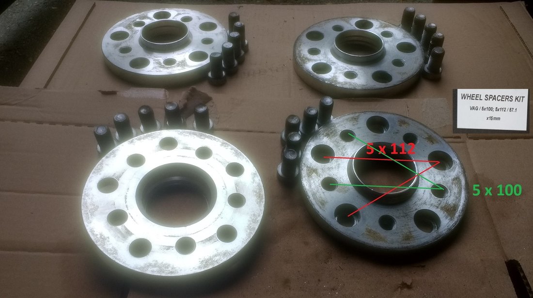 Flanse distantiere adaptoare Jante 5x100 la 5x112 (Masina) VW Golf Passat Skoda