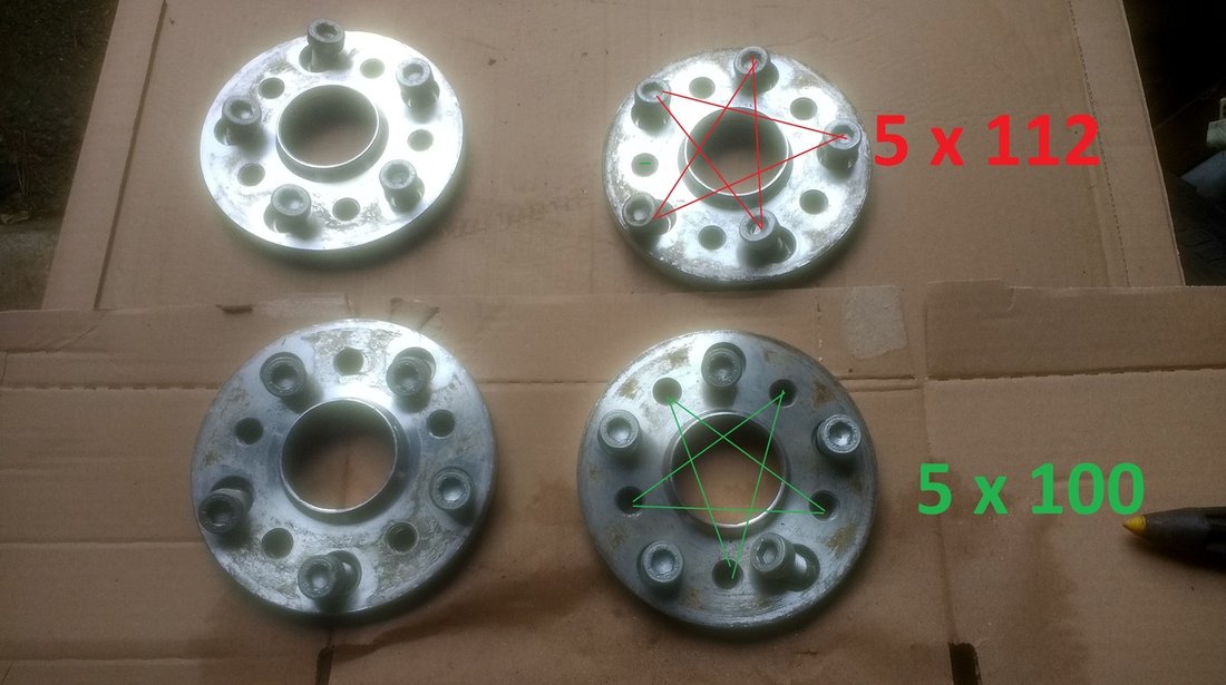 Flanse distantiere adaptoare Jante 5x100 la 5x112 (Masina) VW Golf Passat Skoda