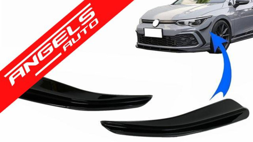 Flapsuri fata VW Golf 8 Mk8 MQB GTI / R-Line (2020-Up) Negru Lucios