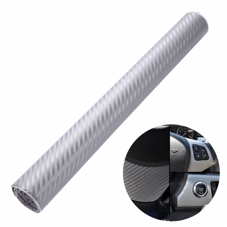 Folie Auto Carbon 3D Argintiu 127CM X 1M TCT-1459
