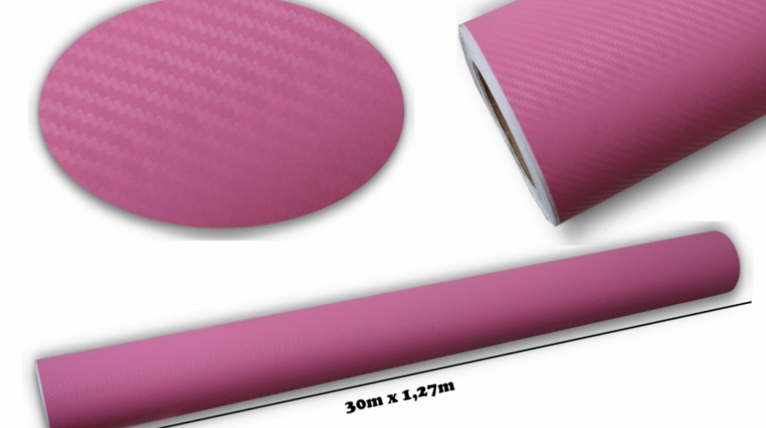 Folie auto carbon 3d texturata PINK - colant auto 1.27 / (30M) CF309