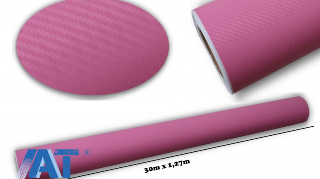 Folie auto carbon 3d texturata PINK - colant auto 1.27 / (30M)