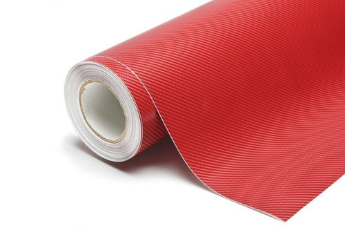 Folie Carbon 3D Rosu 1M X 1.5M Cu Tehnologie De Eliminare A Bulelor De Aer 280119-1