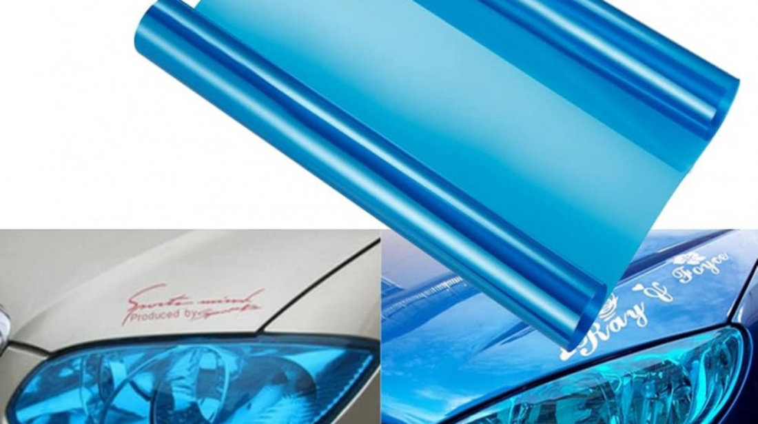 Folie protectie faruri / stopuri auto - Albastru (pret/m liniar) AVX-FOL08
