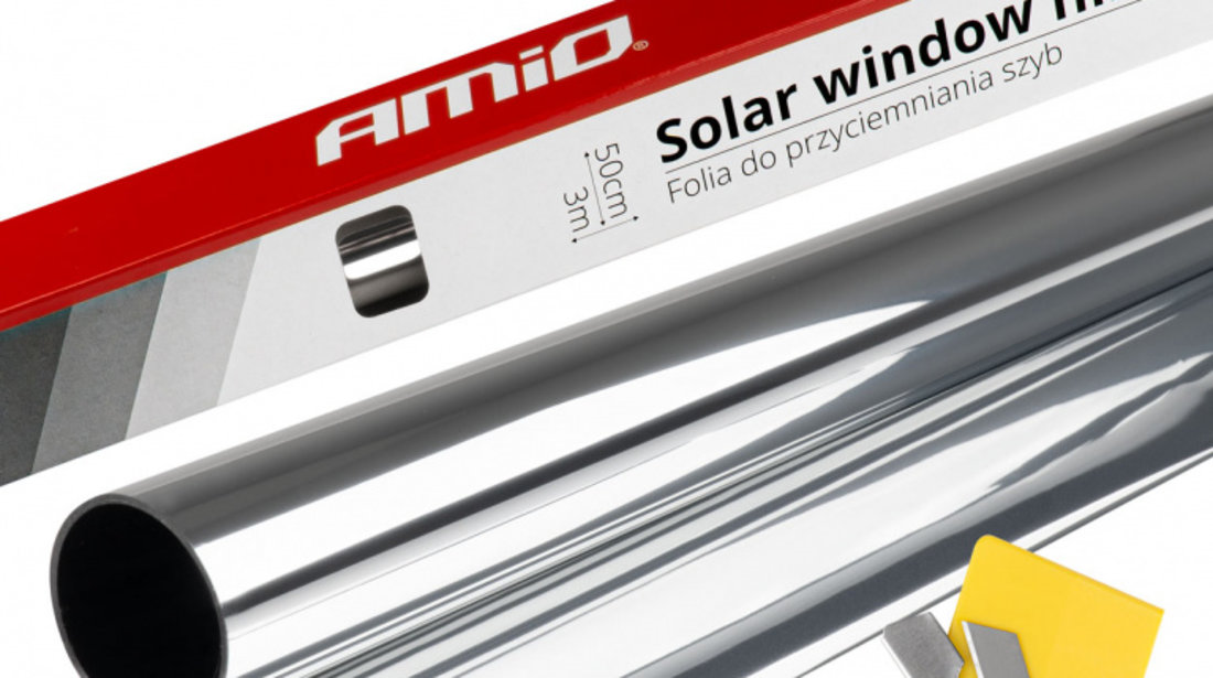 Folie Solară Pentru Ferestre Argintiu închis 0,5x3m (15%) Amio 01658