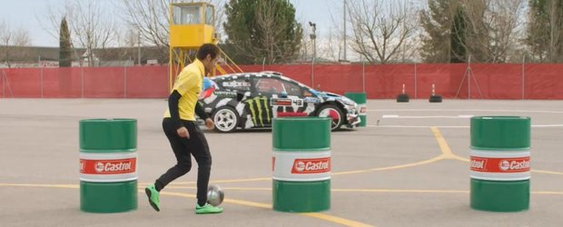 Footkhana: Neymar si Ken Block se joaca cu mingea si masina