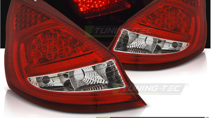 FORD FIESTA MK7 08-12 HB ROSU ALB LED