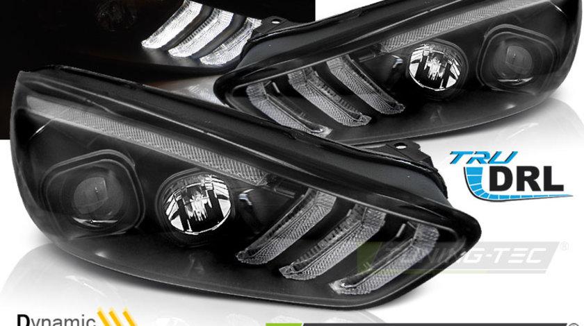 FORD FOCUS MK3 15-18 BLACK DRL LED SEQ INDICAOR