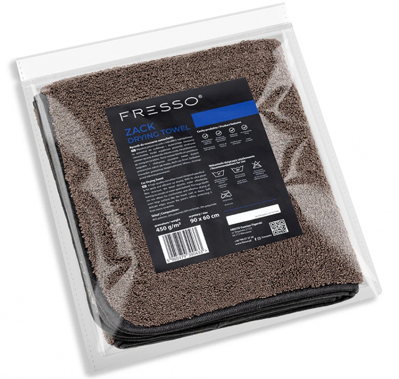Fresso Zack Drying Towel Laveta Prosop Microfibra Uscare Auto 90x60cm 450gsm FR-ZDT