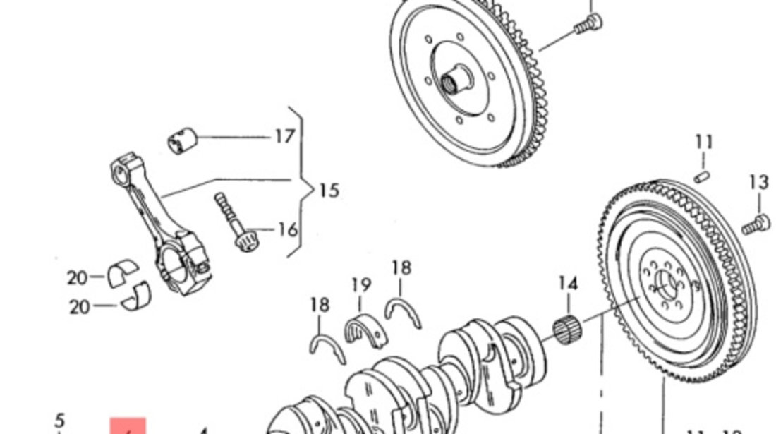 Fulie accesorii vibrochen Volkswagen Passat B5.5 2002 1.8 T AWT OEM 06B105243D