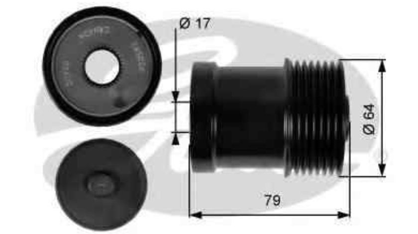 Fulie alternator FORD TRANSIT bus (FD_ _, FB_ _, FS_ _, FZ_ _, FC_ _) GATES OAP7104