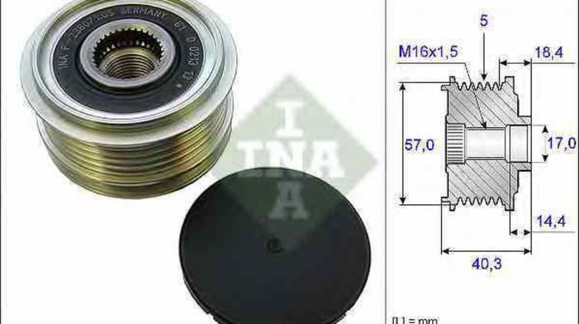 Fulie alternator KIA RIO III (UB) INA 535 0187 10