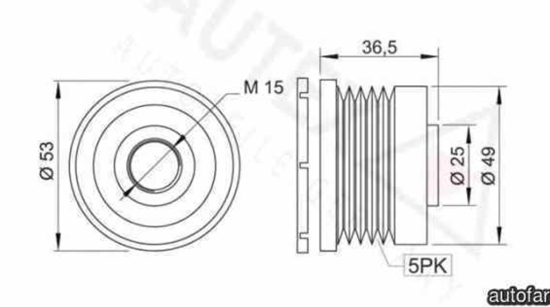 Fulie alternator RENAULT TRAFIC II caroserie FL AUTEX 621733