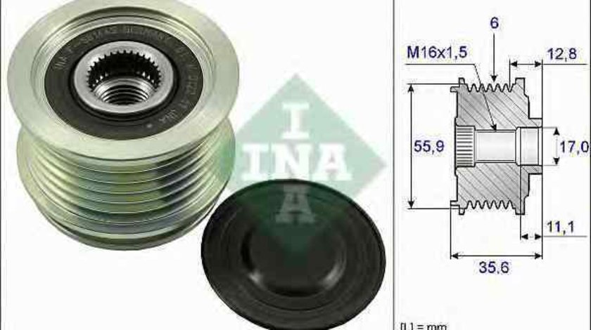 Fulie alternator VW EOS 1F7 1F8 INA 535 0041 10