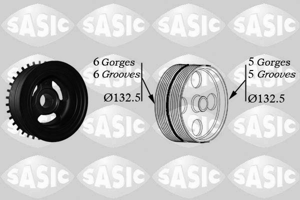 Fulie curea, arbore cotit (2156068 SAS) FORD,VOLVO