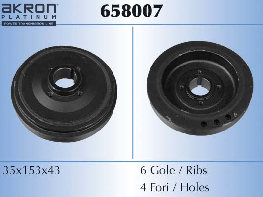 Fulie curea, arbore cotit (658007 AKR) Citroen,PEUGEOT