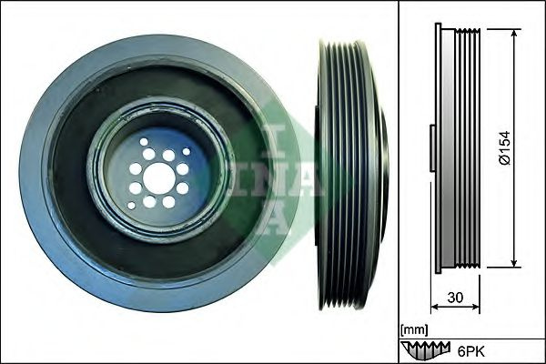 Fulie curea, arbore cotit AUDI A5 (8T3) (2007 - 2016) INA 544 0102 10 piesa NOUA