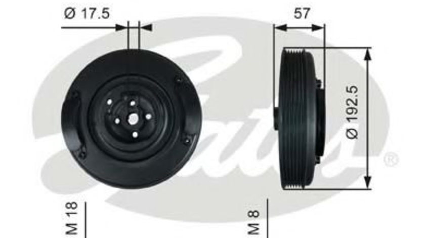 Fulie curea, arbore cotit AUDI A6 (4A, C4) (1994 - 1997) GATES TVD1033A piesa NOUA