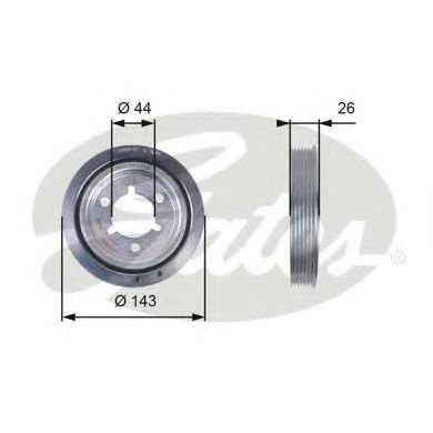 Fulie curea, arbore cotit CITROEN C3 II (2009 - 2016) GATES TVD1055 piesa NOUA