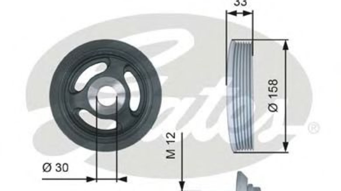 Fulie curea, arbore cotit CITROEN C4 Grand Picasso II (2013 - 2016) GATES TVD1061A piesa NOUA