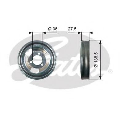 Fulie curea, arbore cotit CITROEN C4 Picasso I (UD) (2007 - 2013) GATES TVD1117 piesa NOUA