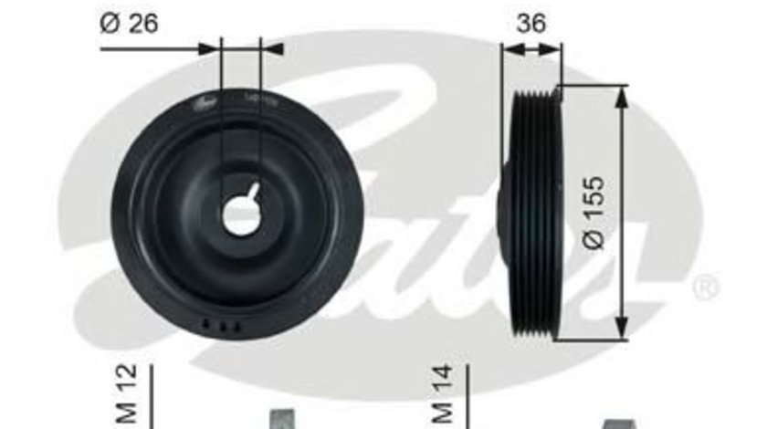 Fulie curea, arbore cotit DACIA DUSTER Caroserie (2011 - 2016) GATES TVD1126A piesa NOUA