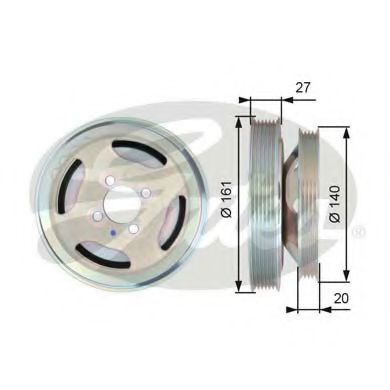 Fulie curea, arbore cotit FIAT ALBEA (172) (2007 - 2016) GATES TVD1075 piesa NOUA