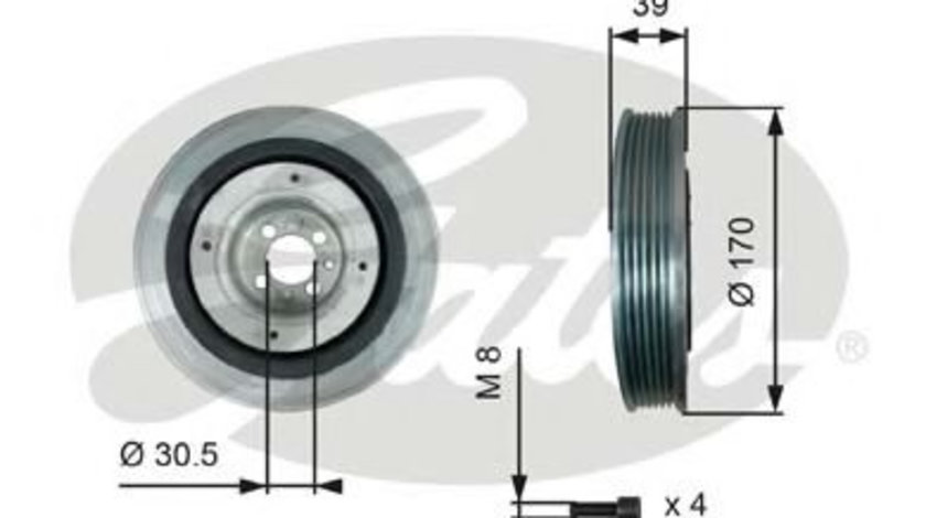 Fulie curea, arbore cotit FIAT MAREA Weekend (185) (1996 - 2007) GATES TVD1013A piesa NOUA