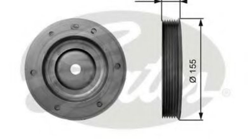 Fulie curea, arbore cotit FIAT SCUDO (272, 270) (2007 - 2016) GATES TVD1020 piesa NOUA